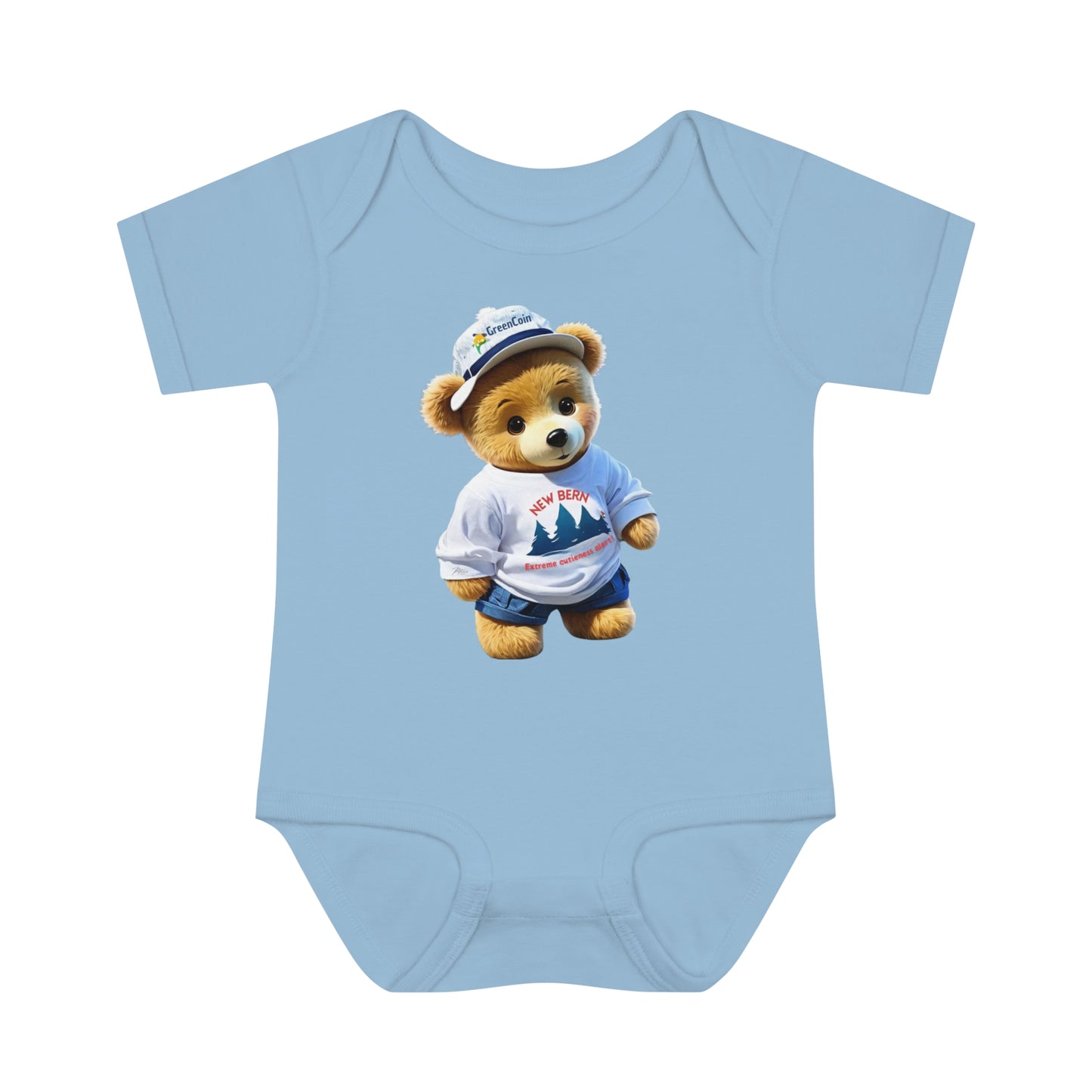 Ribbed baby bodysuit with teddy