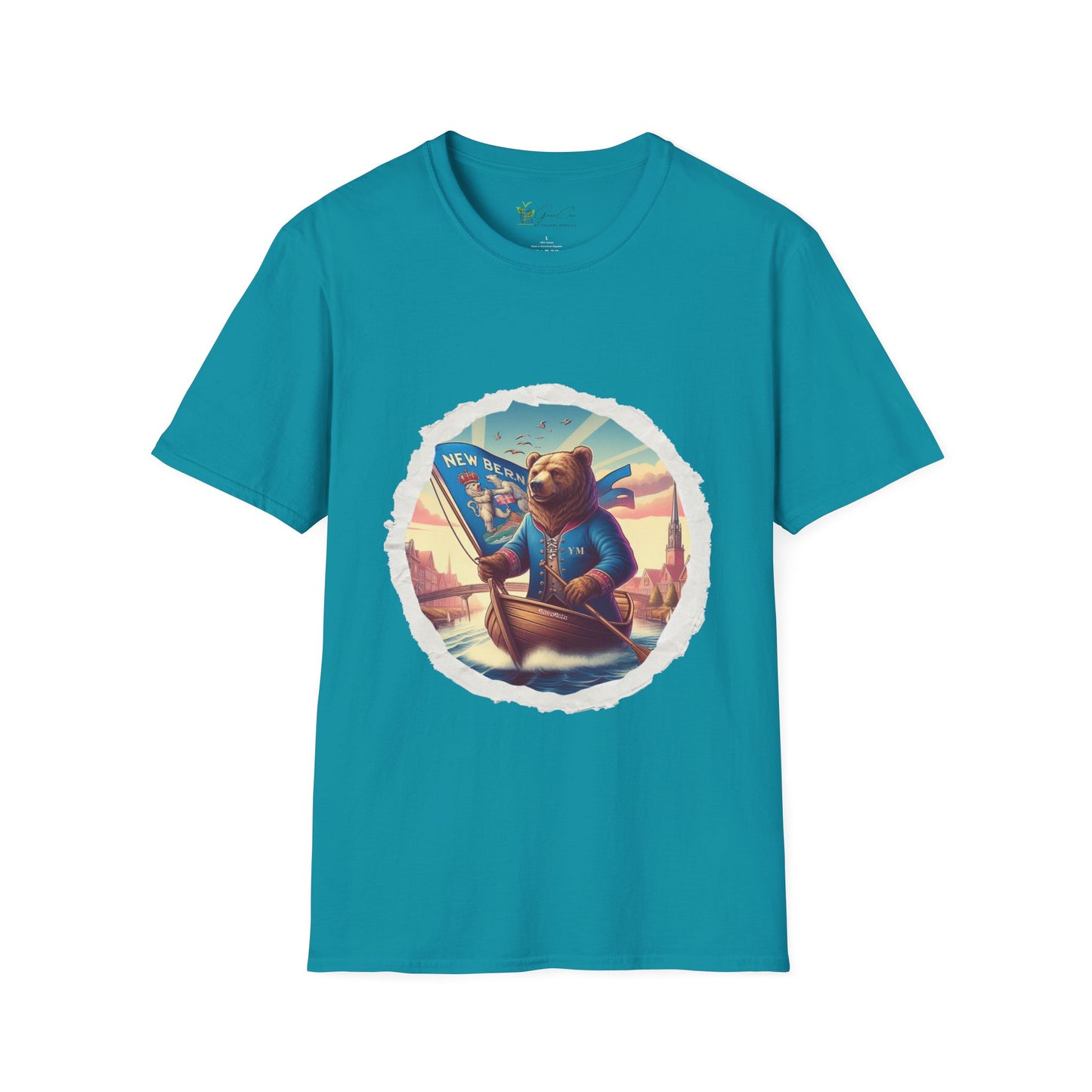 Bear in Boat Softstyle Unisex T-Shirt