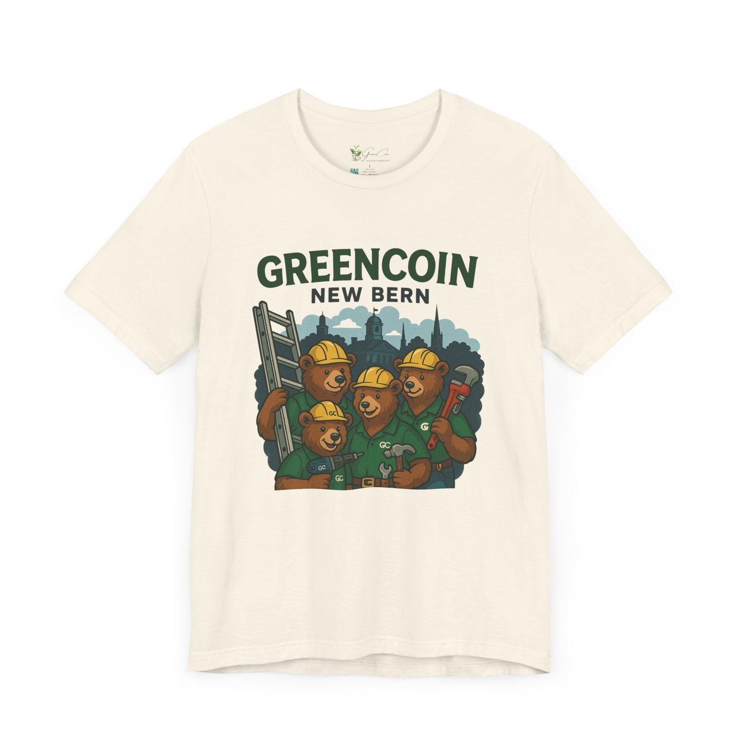 Greencoin New Bern Bear Graphic Tee - Unisex Jersey Short Sleeve Shirt