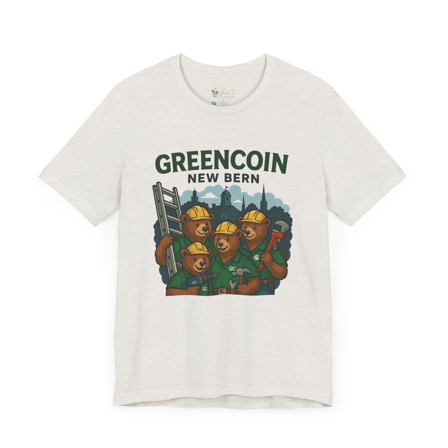 Greencoin New Bern Bear Graphic Tee - Unisex Jersey Short Sleeve Shirt