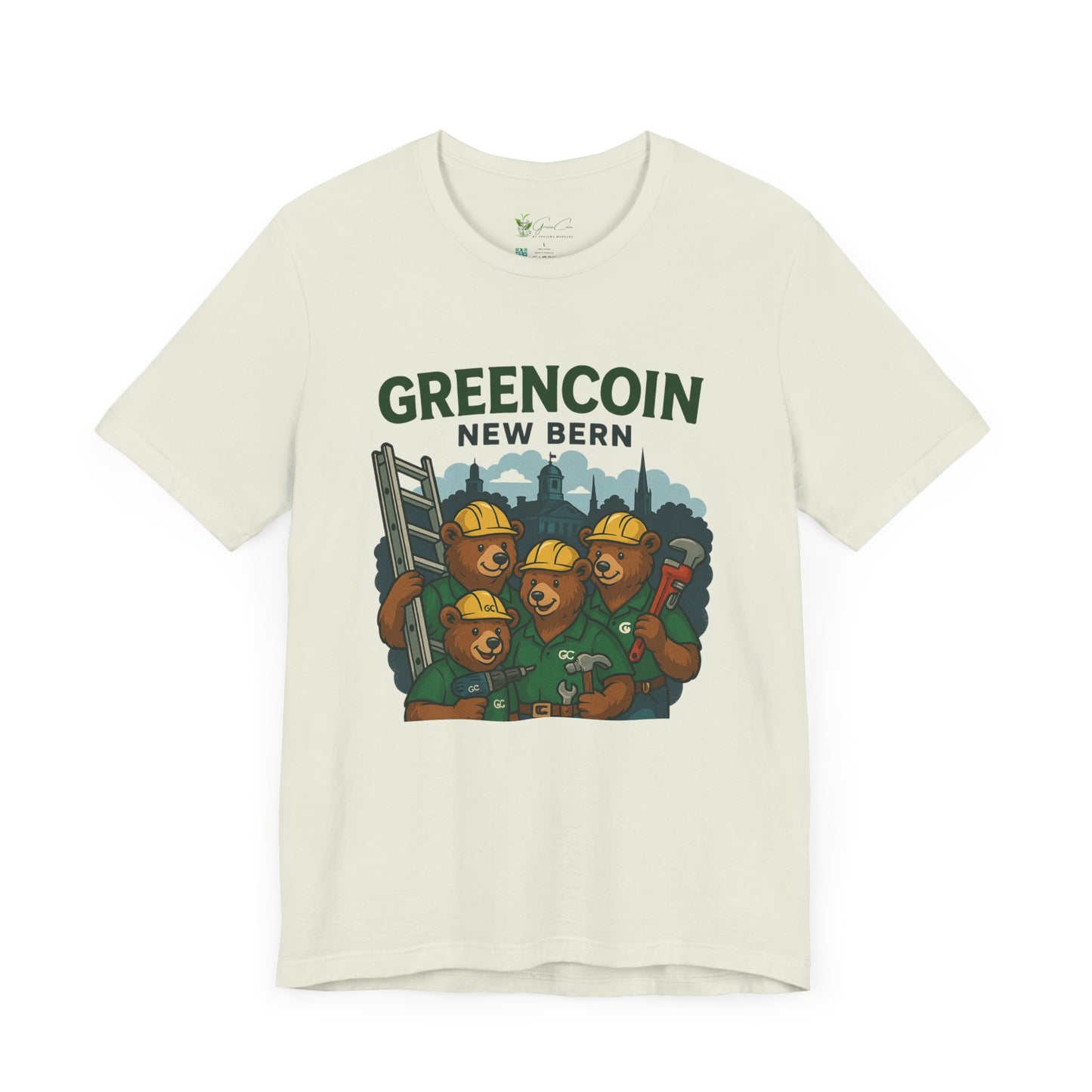 Greencoin New Bern Bear Graphic Tee - Unisex Jersey Short Sleeve Shirt