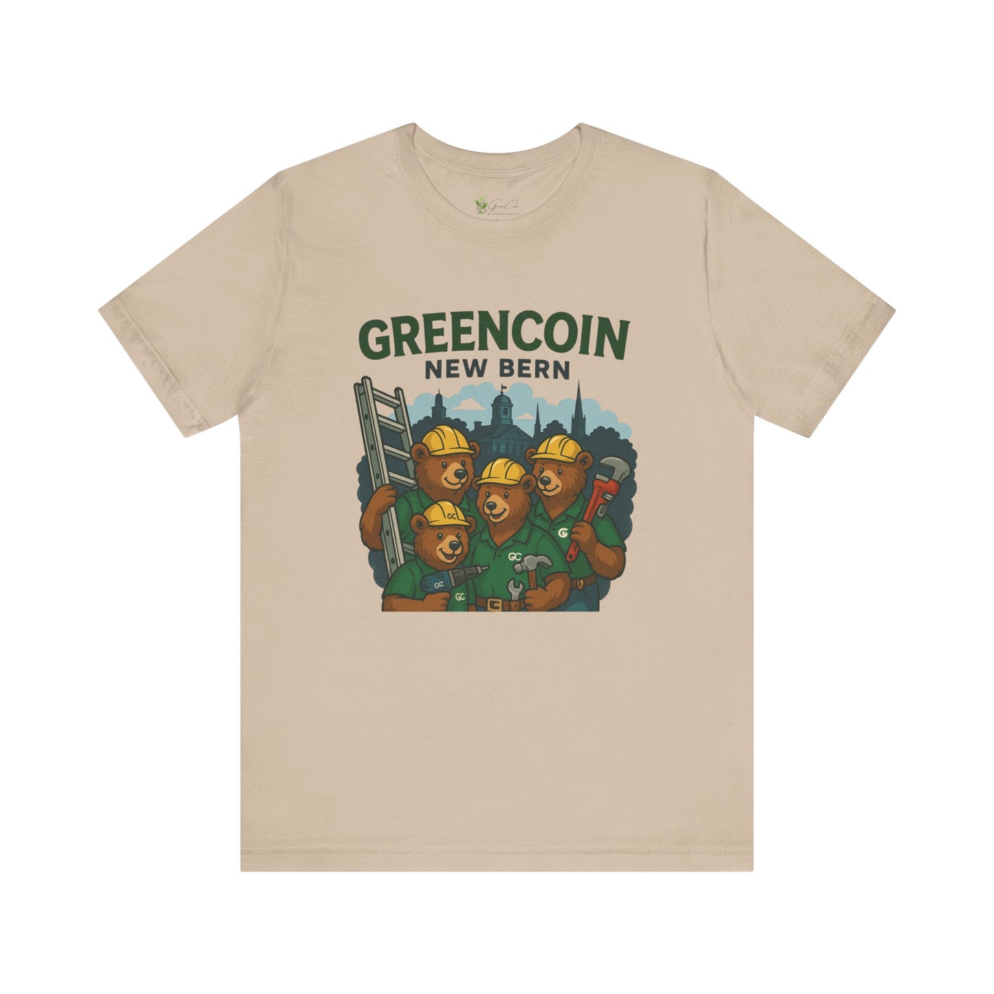 Greencoin New Bern Bear Graphic Tee - Unisex Jersey Short Sleeve Shirt