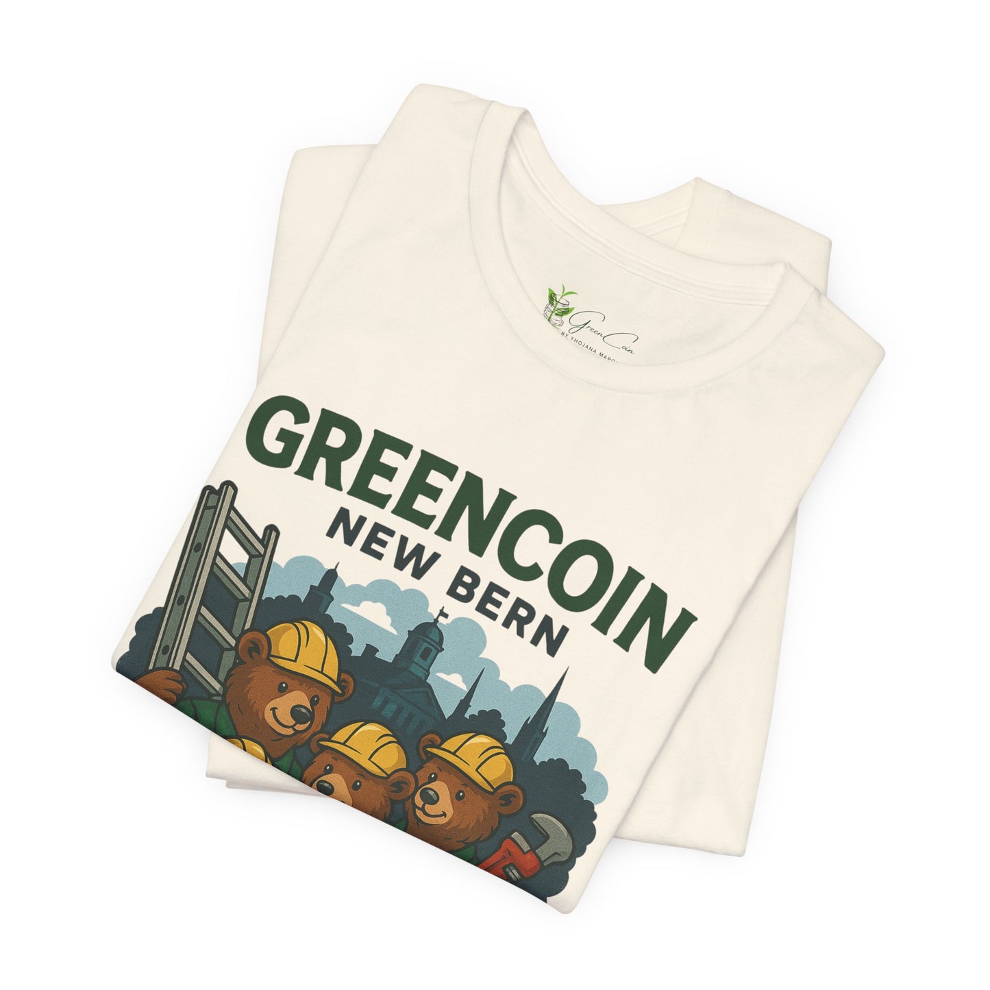 Greencoin New Bern Bear Graphic Tee - Unisex Jersey Short Sleeve Shirt