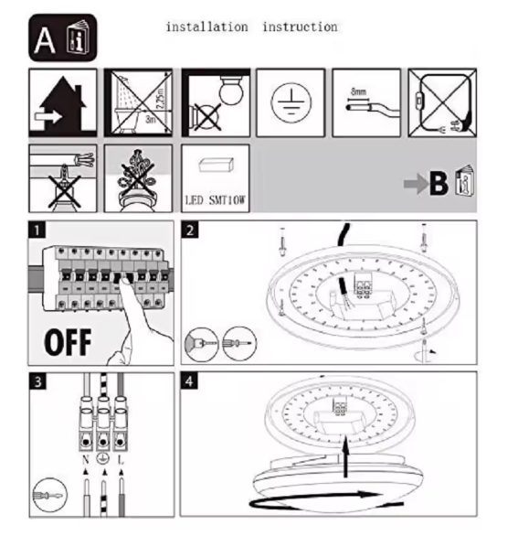 12'' Smart LED Ceiling Light