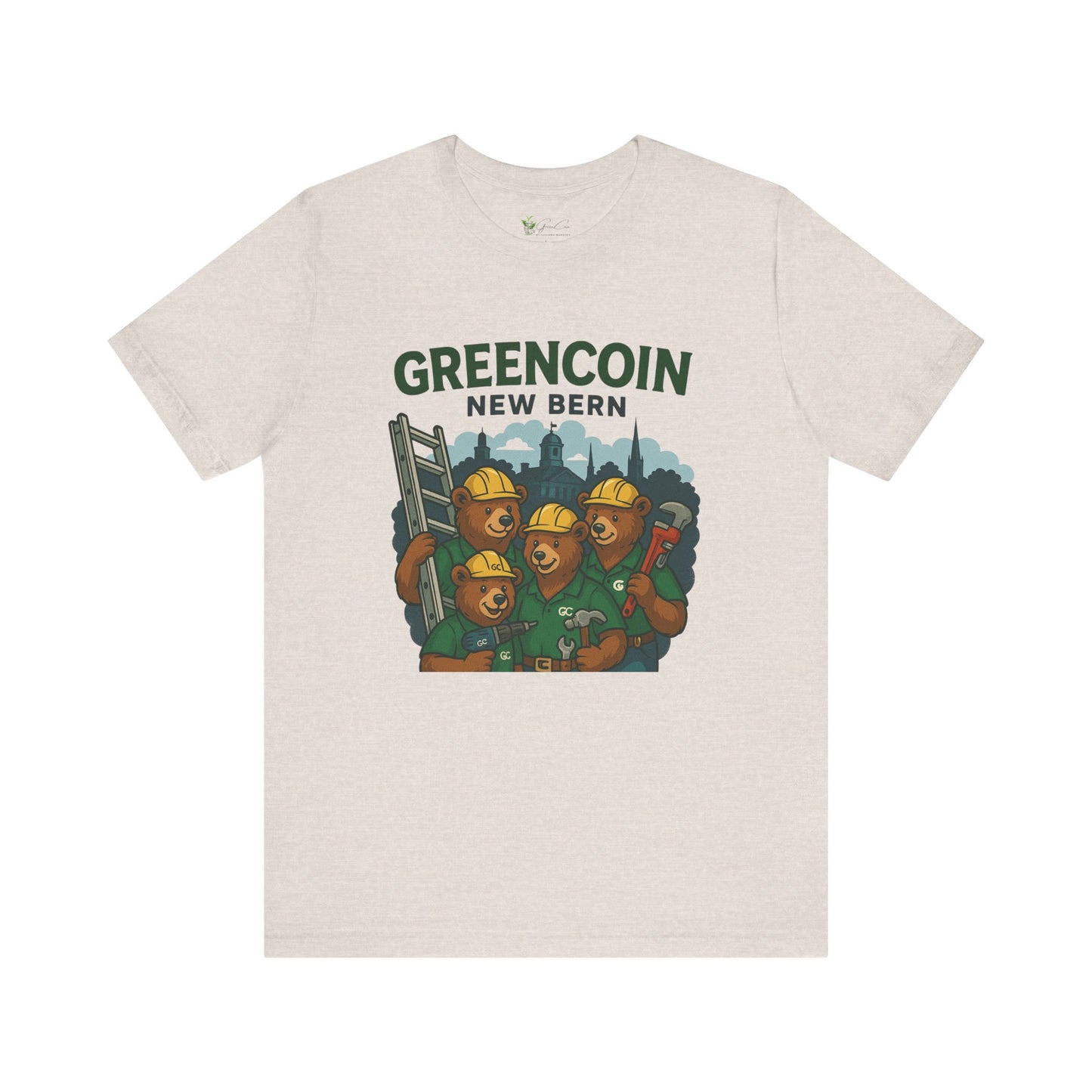 Greencoin New Bern Bear Graphic Tee - Unisex Jersey Short Sleeve Shirt