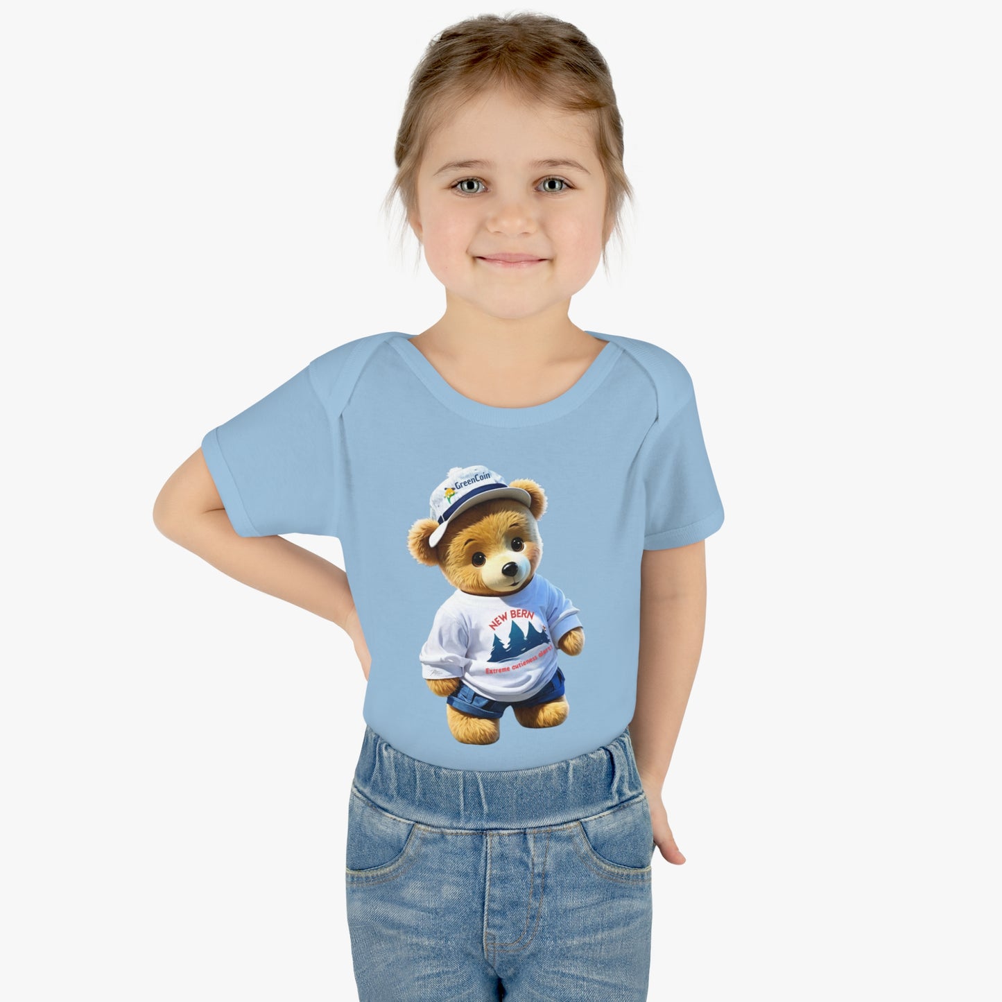 Ribbed baby bodysuit with teddy