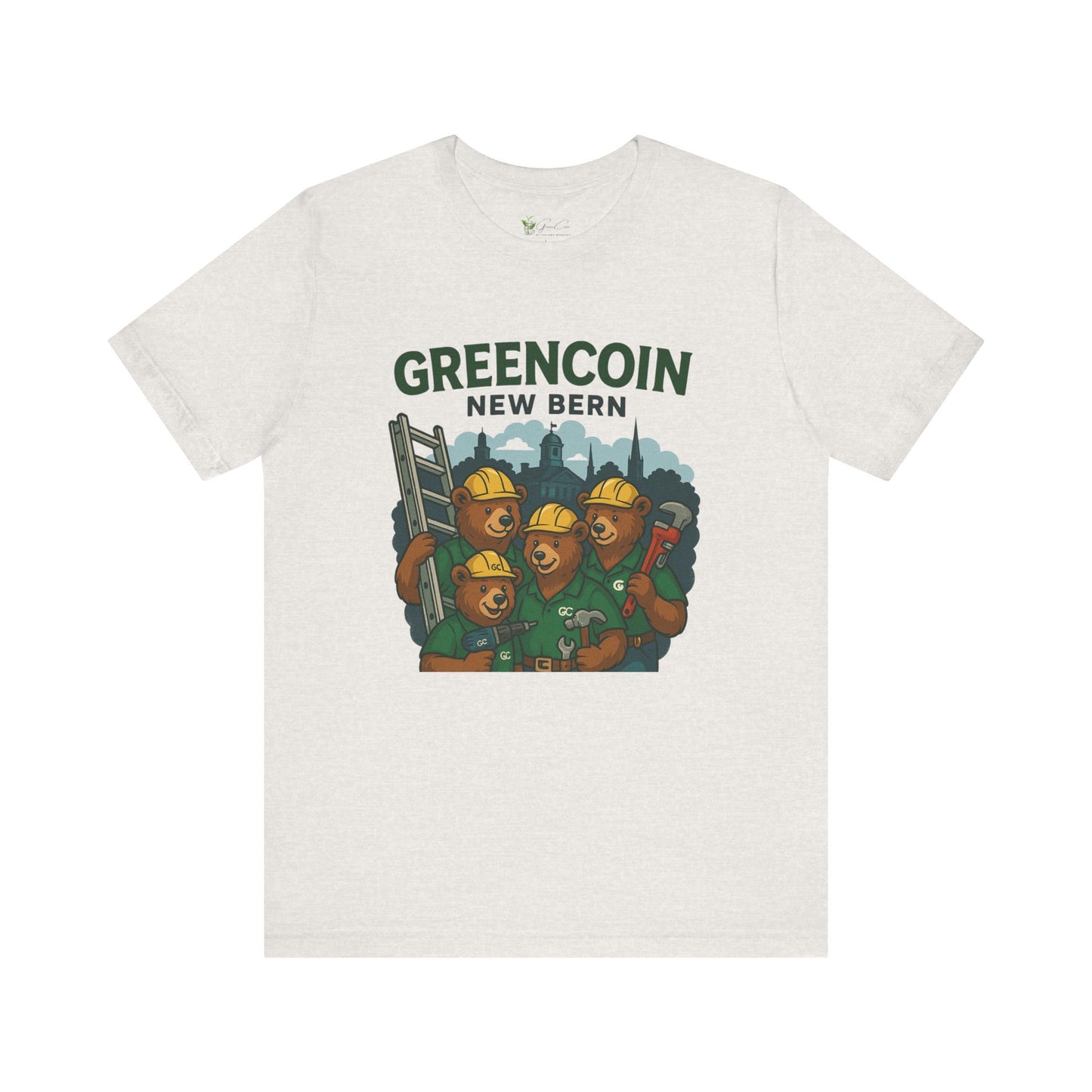 Greencoin New Bern Bear Graphic Tee - Unisex Jersey Short Sleeve Shirt