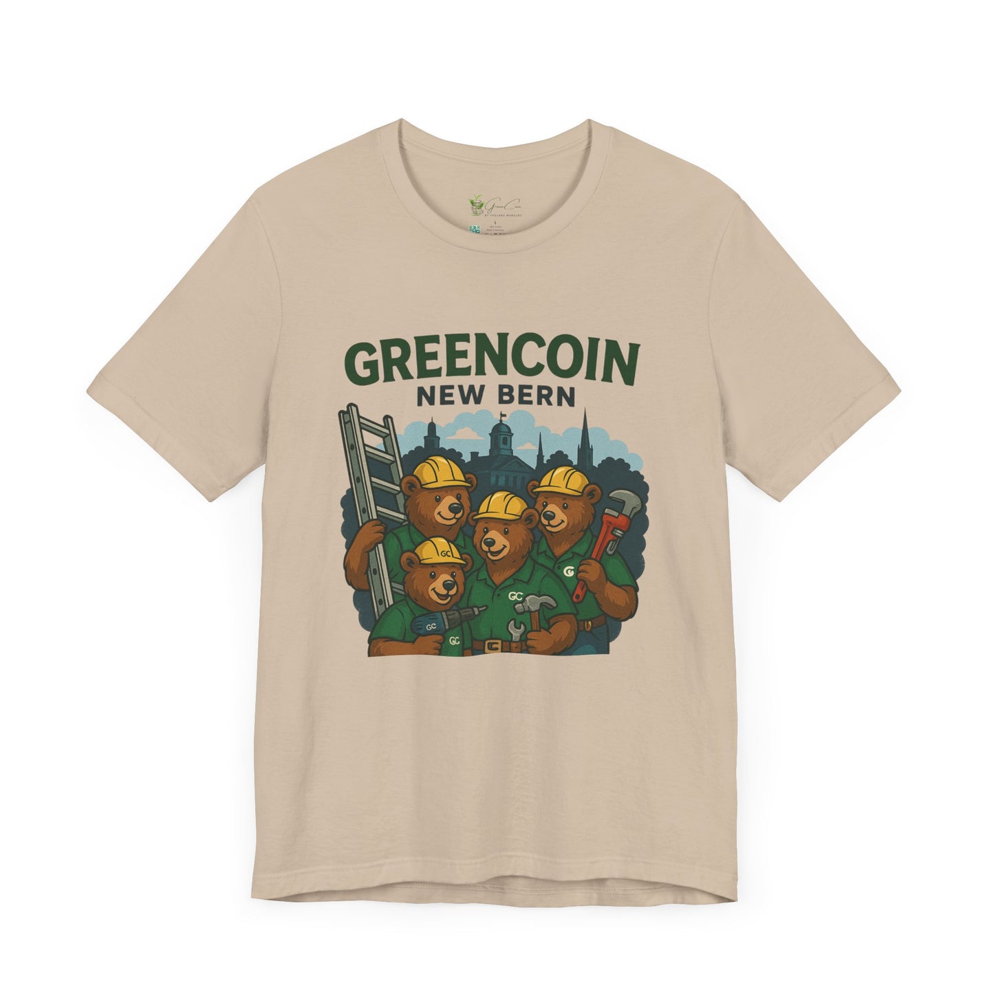Greencoin New Bern Bear Graphic Tee - Unisex Jersey Short Sleeve Shirt