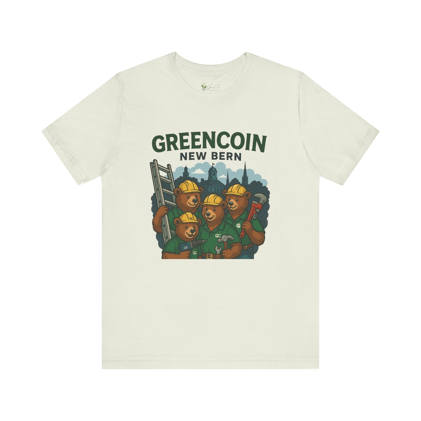 Greencoin New Bern Bear Graphic Tee - Unisex Jersey Short Sleeve Shirt
