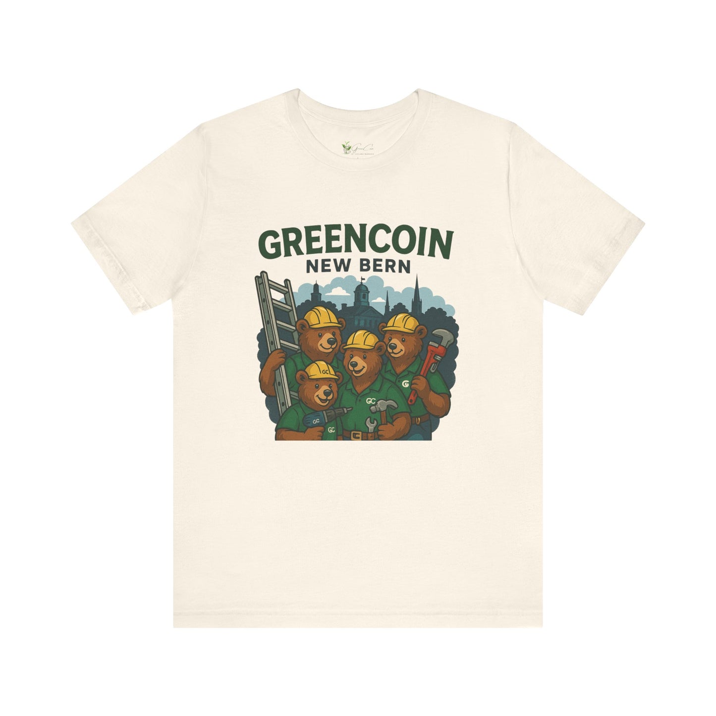 Greencoin New Bern Bear Graphic Tee - Unisex Jersey Short Sleeve Shirt