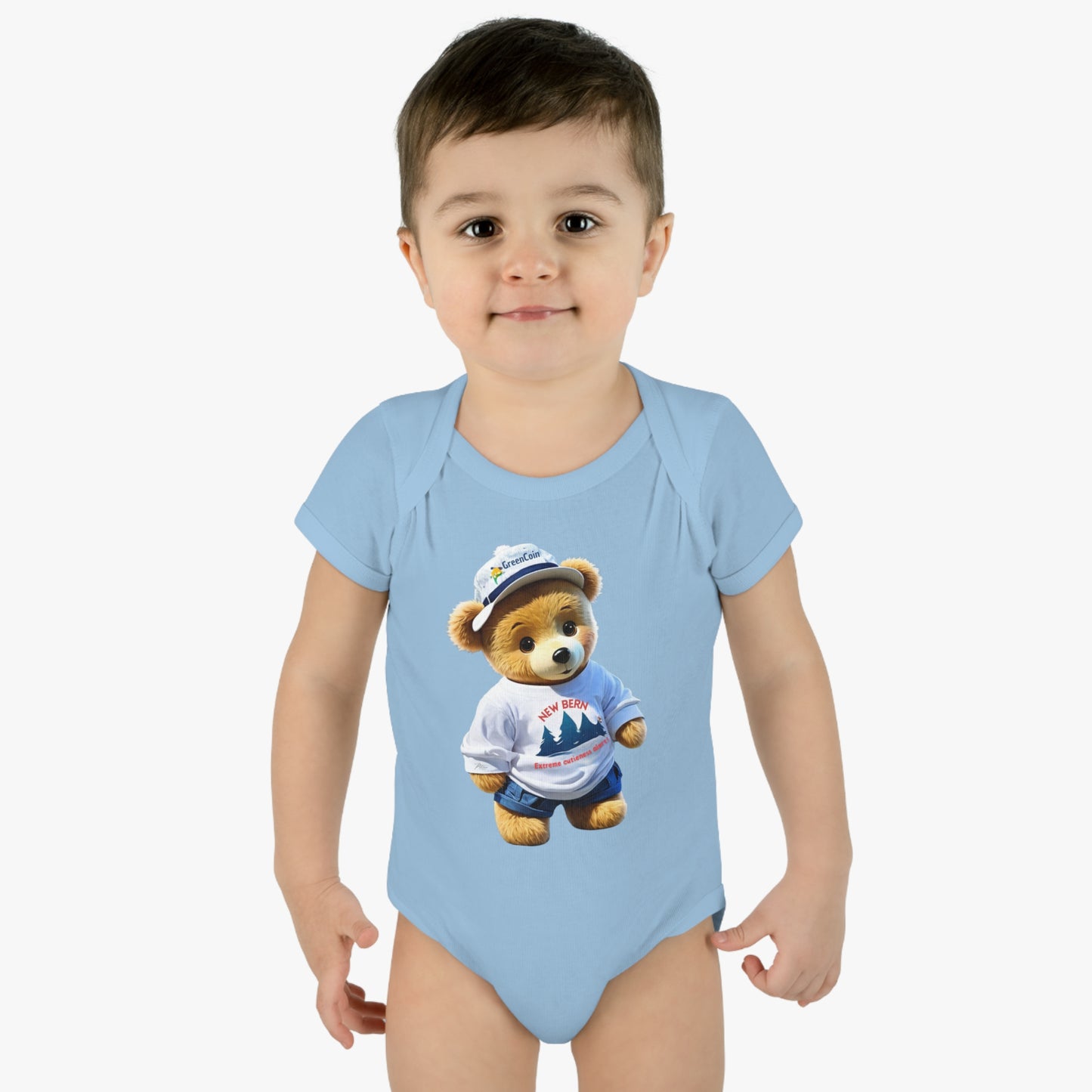 Ribbed baby bodysuit with teddy