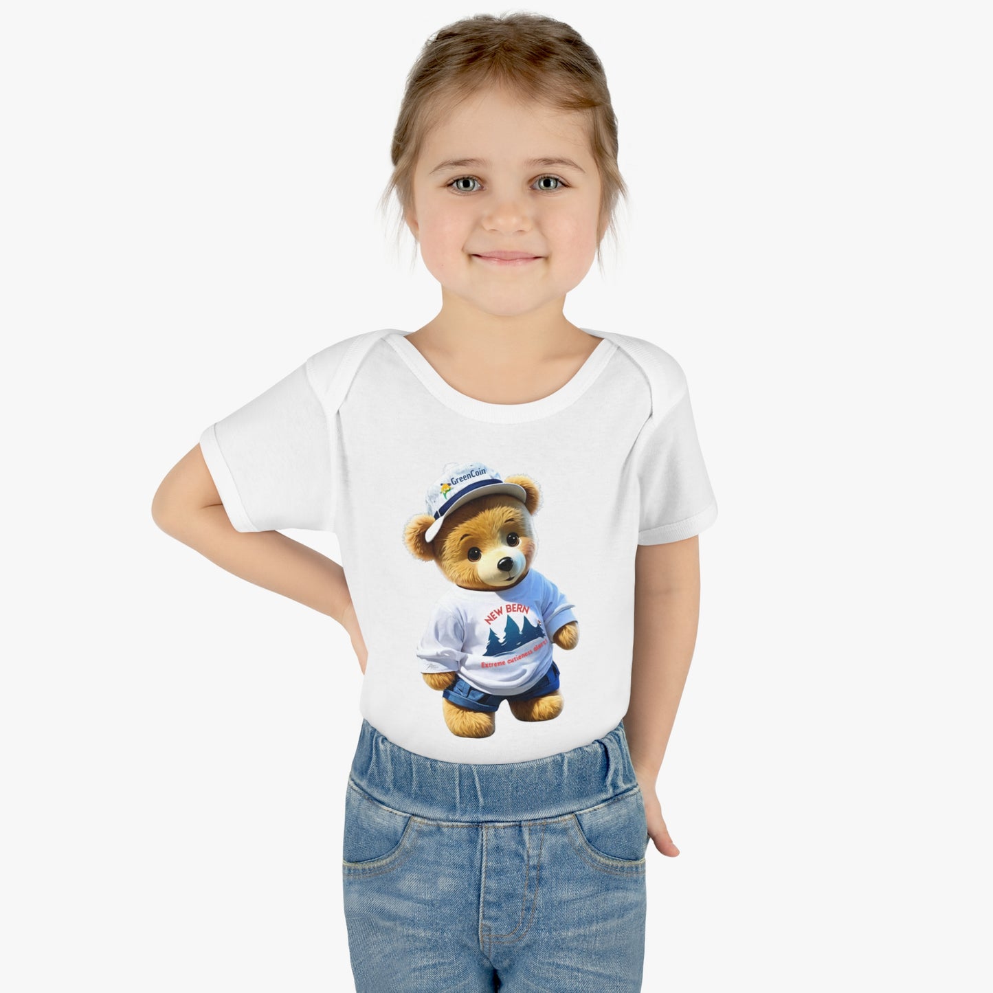 Ribbed baby bodysuit with teddy