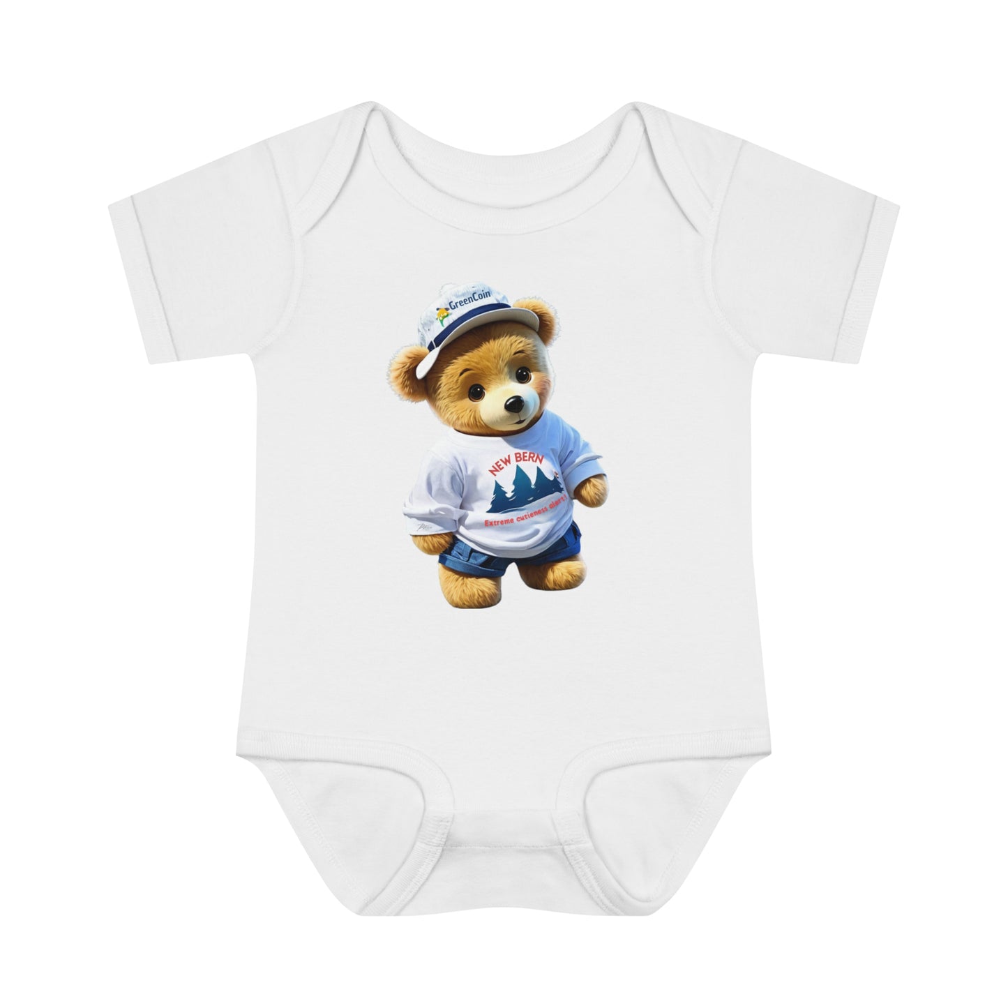 Ribbed baby bodysuit with teddy