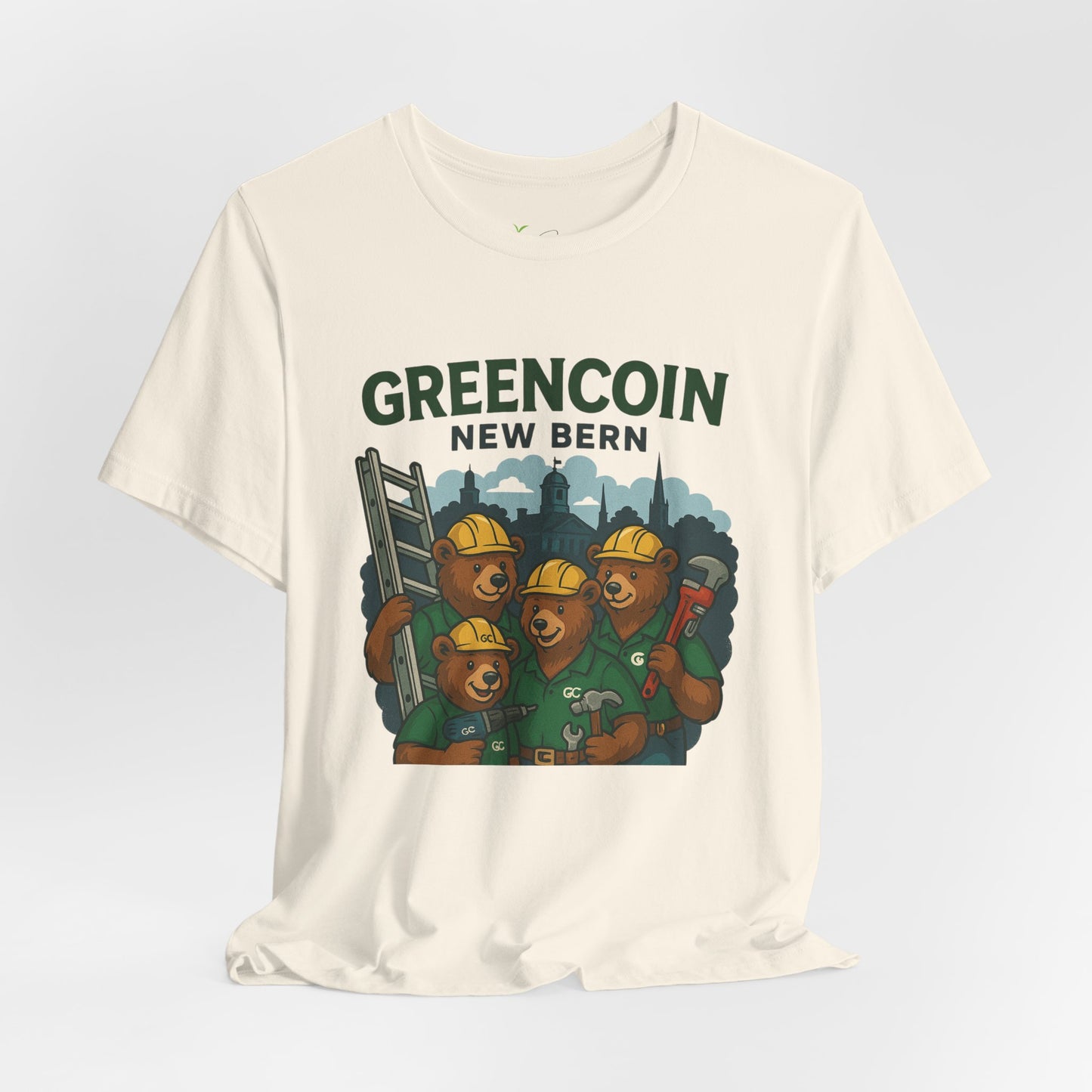 Greencoin New Bern Bear Graphic Tee - Unisex Jersey Short Sleeve Shirt