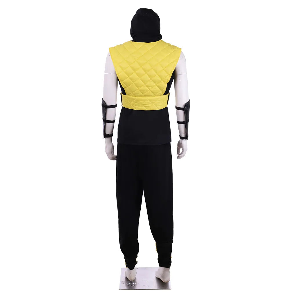 Game Mortal Kombat X Scorpion Costume Sub-Zero Cosplay Yellow Blue Battle Combat Men's Outfit Adult Full Suit Halloween Carnival