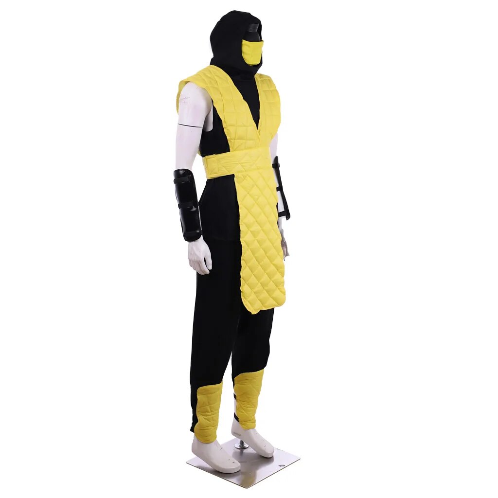 Game Mortal Kombat X Scorpion Costume Sub-Zero Cosplay Yellow Blue Battle Combat Men's Outfit Adult Full Suit Halloween Carnival