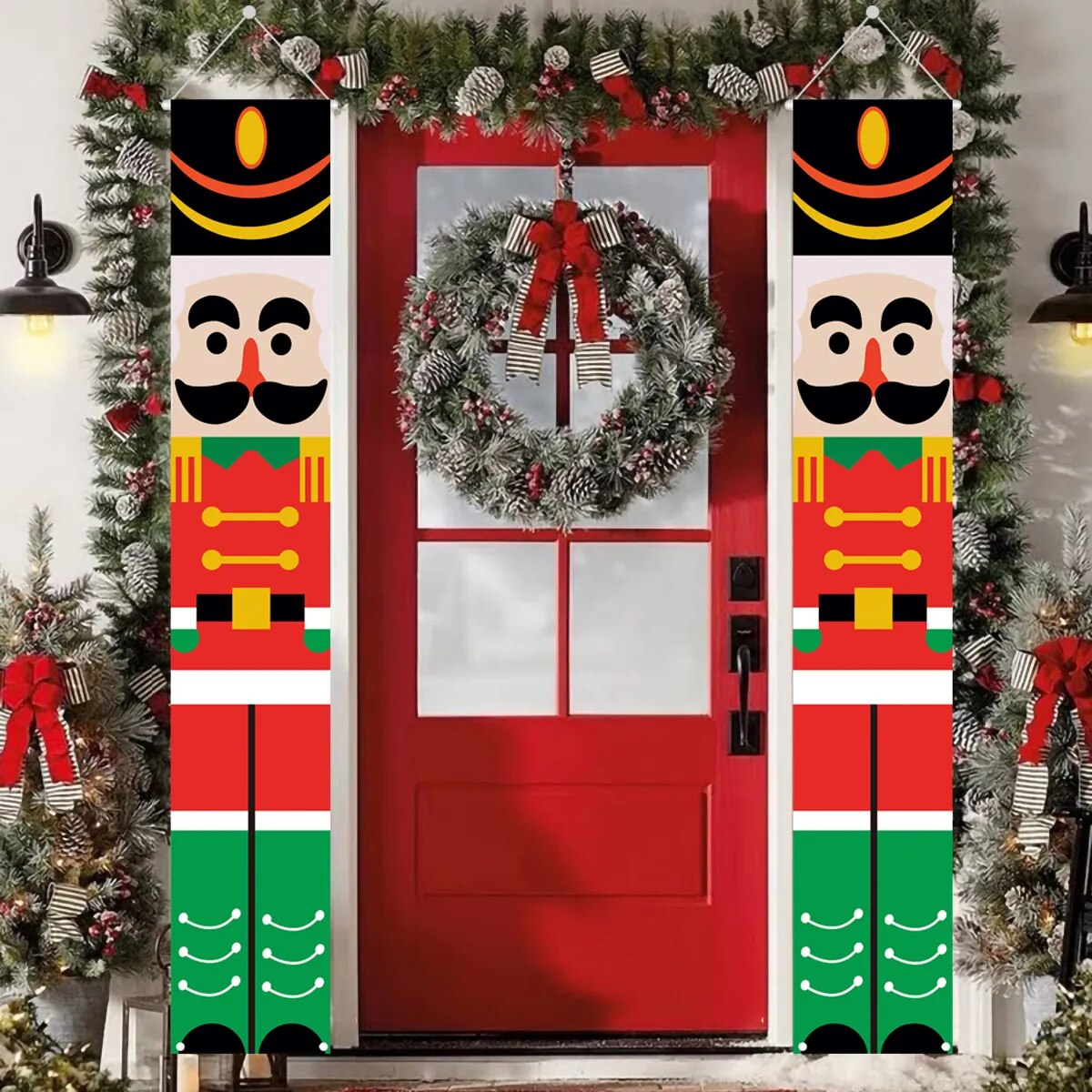 Nutcracker Soldier Door Banner Decor 2023 Christmas Decorations for Home Xmas Hanging Ornaments Navidad Noel Gifts New Year 2024