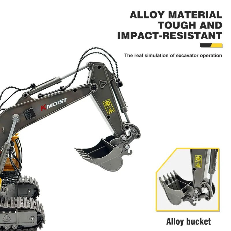 1/20 RC Car 2.4G Remote Control Excavator Construction Engineering Vehicle With 680 Degree Rotation Model Toys for Boys Kid Gift