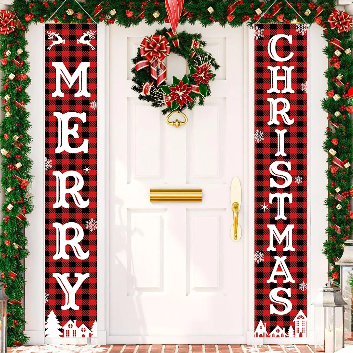 Nutcracker Soldier Door Banner Decor 2023 Christmas Decorations for Home Xmas Hanging Ornaments Navidad Noel Gifts New Year 2024