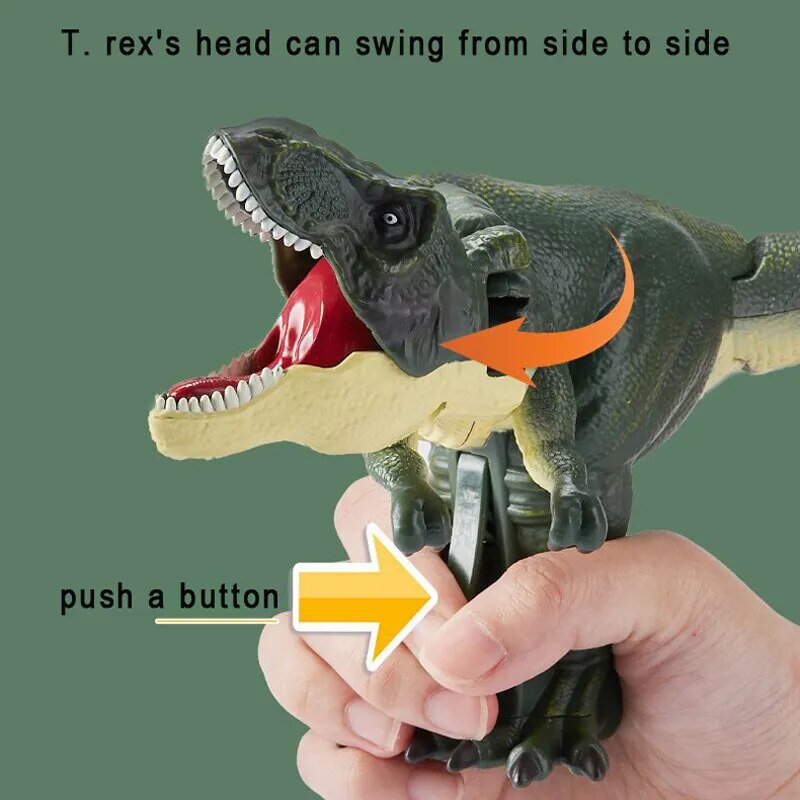 Swinging Dinosaur T-rex Telescopic Spring Dino Toy Creative Fidget Children Decompression Christmas Gifts for Kids Battery-free