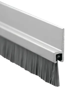 Clear Aluminum Brush Seal Meeting Stile With Gray Brush Insert pack of 50