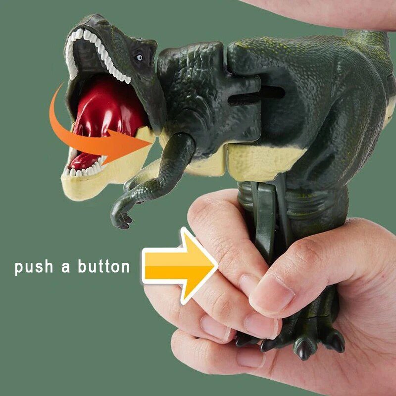 Swinging Dinosaur T-rex Telescopic Spring Dino Toy Creative Fidget Children Decompression Christmas Gifts for Kids Battery-free