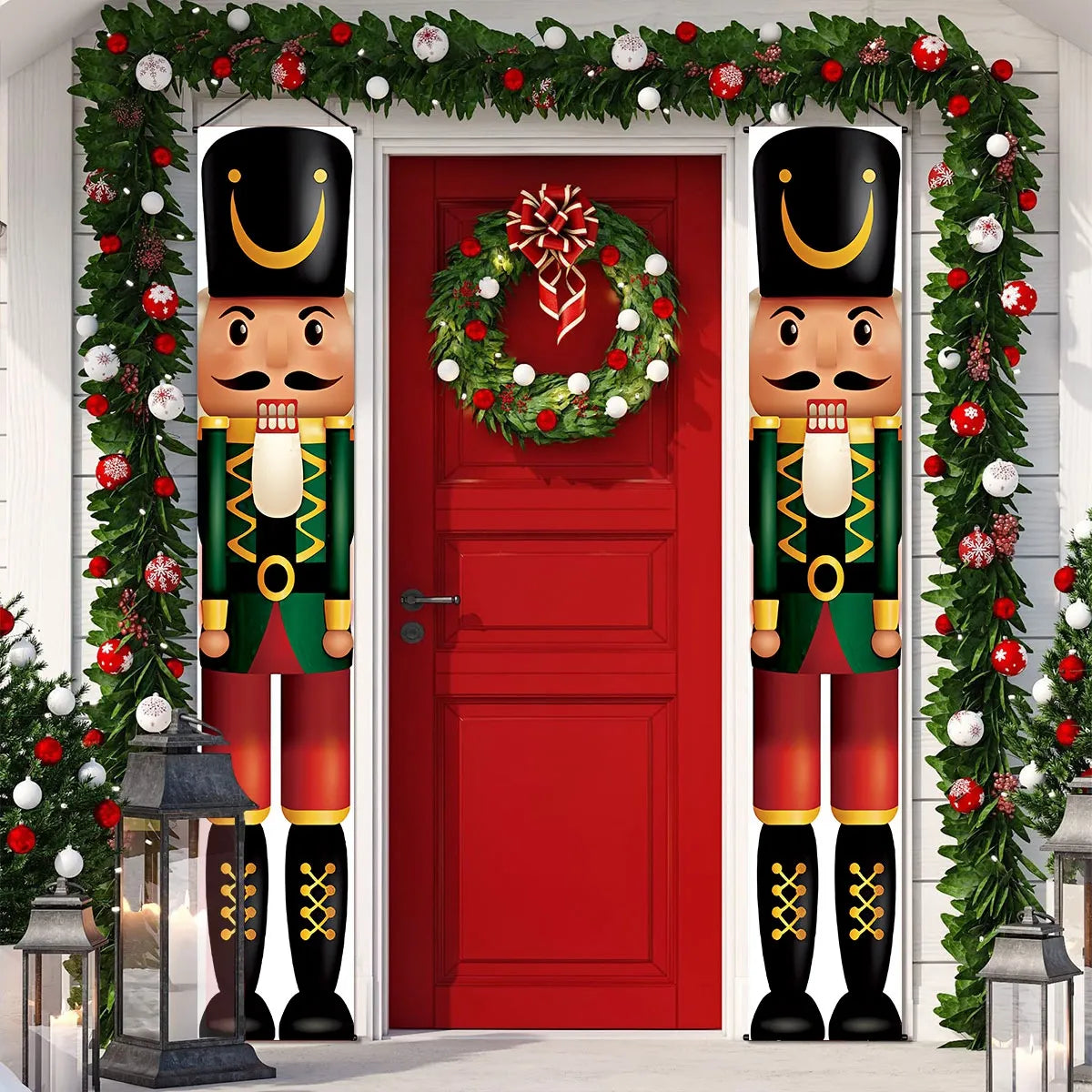 Nutcracker Soldier Door Banner Decor 2023 Christmas Decorations for Home Xmas Hanging Ornaments Navidad Noel Gifts New Year 2024