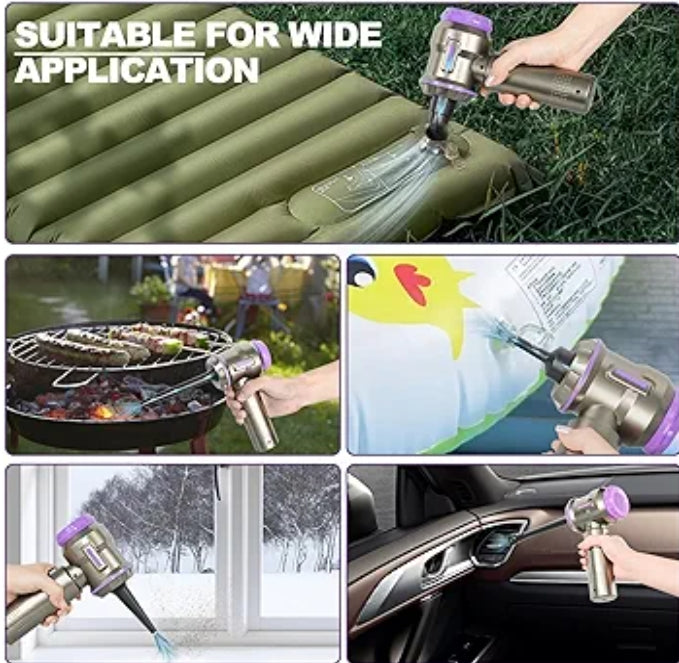 2 in 1 mini vacuum cleaner, 200000 RPM compressed air, up to 35 minutes run time, brushless electric air blower with 3 gears